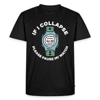 Si je m’effondre s’il vous plaît mettre en pause ma montre rétro - T-shirt Premium bio Homme - noir - Devant - Nico (187cm)