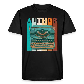Author Retro - Men's Premium Organic T-Shirt - black - Front - Nico (187cm)