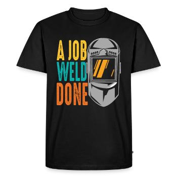A Job Weld Done Retro - Men's Premium Organic T-Shirt - black - Front - Nico (187cm)