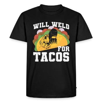 Will Weld For Tacos Welding Quotes - Men's Premium Organic T-Shirt - black - Front - Nico (187cm)
