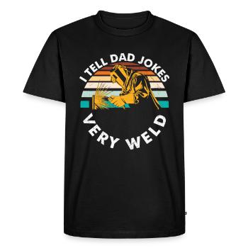 I Tell Dad Jokes Very Weld Welding Retro - Men's Premium Organic T-Shirt - black - Front - Nico (187cm)