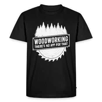 Travail du bois Il n’y a pas d’application pour cela - T-shirt Premium bio Homme - noir - Devant - Nico (187cm)