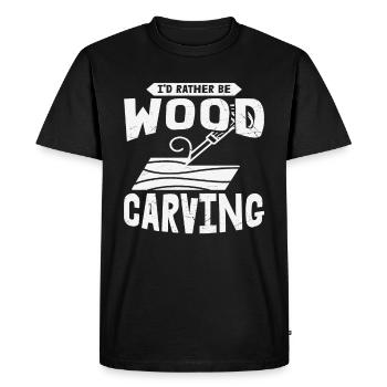 Je préfère être sculpteur sur bois sculpteur sur bois - T-shirt Premium bio Homme - noir - Devant - Nico (187cm)