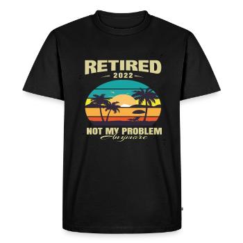 Retraité 2022 Plus mon problème Retraite - T-shirt Premium bio Homme - noir - Devant - Nico (187cm)