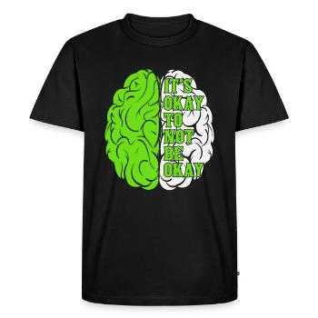 C’est normal de ne pas être bien Sensibilisation à la santé mentale - T-shirt Premium bio Homme - noir - Devant - Nico (187cm)