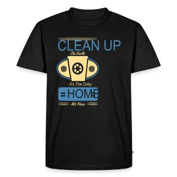 Clean Up The Earth Its The Only Home We Have - Men's Premium Organic T-Shirt - black - Front - Nico (187cm)