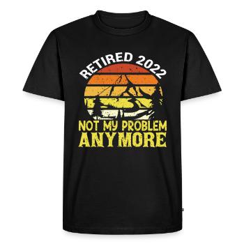 Retraité 2022 plus mon problème - T-shirt Premium bio Homme - noir - Devant - Nico (187cm)