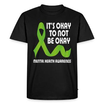 C’est normal de ne pas être bien Sensibilisation à la santé mentale - T-shirt Premium bio Homme - noir - Devant - Nico (187cm)