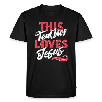 Professeur de religion Éducation religieuse - T-shirt Premium bio Homme - noir - Devant - Nico (187cm)