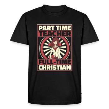Professeur de religion Éducation religieuse - T-shirt Premium bio Homme - noir - Devant - Nico (187cm)