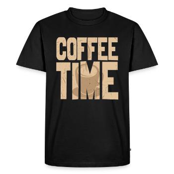 Coffee Time Coffee Lover - Men's Premium Organic T-Shirt - black - Front - Nico (187cm)