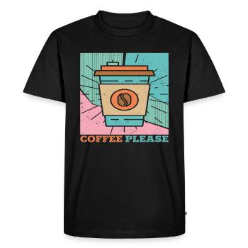 Café S’il vous plaît citations pour le café - T-shirt Premium bio Homme - noir - Devant - Nico (187cm)