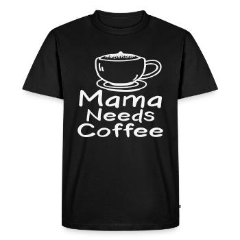 Maman a besoin de café Café Citations - T-shirt Premium bio Homme - noir - Devant - Nico (187cm)