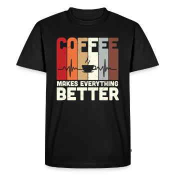 Le café rend tout meilleur Citations de café - T-shirt Premium bio Homme - noir - Devant - Nico (187cm)