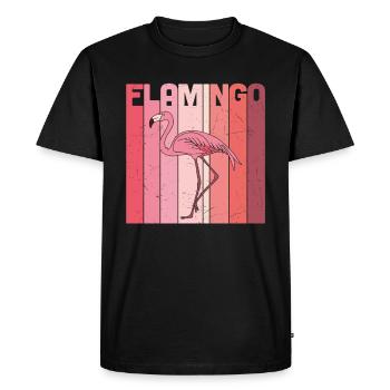 Flamant Rose Vintage - T-shirt Premium bio Homme - noir - Devant - Nico (187cm)
