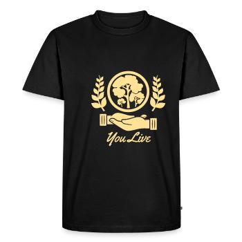 Vos arbres végétaux vivants - T-shirt Premium bio Homme - noir - Devant - Nico (187cm)