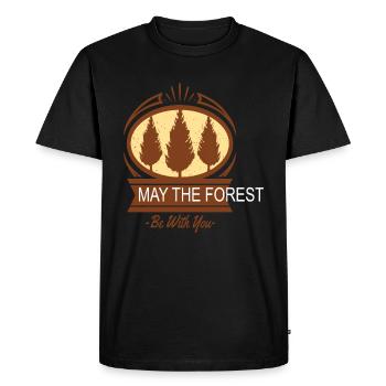 Que la forêt soit avec vous Citations forestières - T-shirt Premium bio Homme - noir - Devant - Nico (187cm)