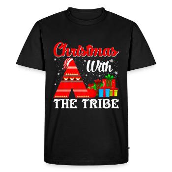 Family Christmas With The Tribe - Men's Premium Organic T-Shirt - black - Front - Nico (187cm)