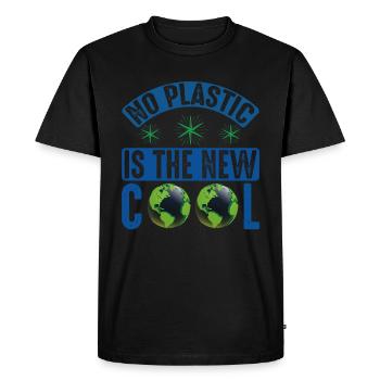 Aucun plastique n’est le support de protection de la mer fraîche - T-shirt Premium bio Homme - noir - Devant - Nico (187cm)