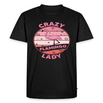 Crazy Flamingo Lady Flamingo Citations - T-shirt Premium bio Homme - noir - Devant - Nico (187cm)