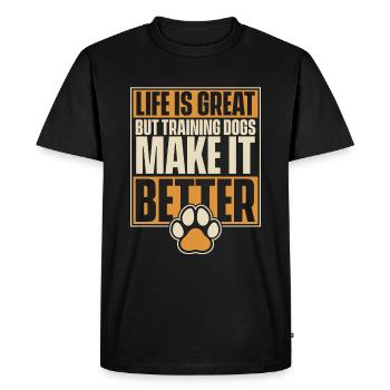 Dresseur de chiens Dresseur de chiens - T-shirt Premium bio Homme - noir - Devant - Nico (187cm)