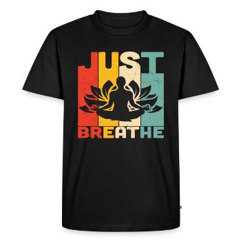 Just Breath Yoga Qutoes - T-shirt Premium bio Homme - noir - Devant - Nico (187cm)