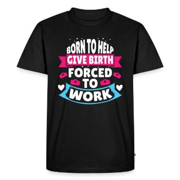 Sage-femme drôle Futures sages-femmes - T-shirt Premium bio Homme - noir - Devant - Nico (187cm)