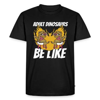 Dinosaur Adult dinosaur - Men's Premium Organic T-Shirt - black - Front - Nico (187cm)