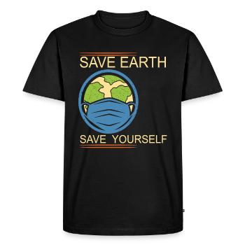 Save Earth Save Yourself Earth Day - Men's Premium Organic T-Shirt - black - Front - Nico (187cm)