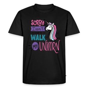Désolé je ne peux pas avoir à marcher ma licorne sauver le - T-shirt Premium bio Homme - noir - Devant - Nico (187cm)