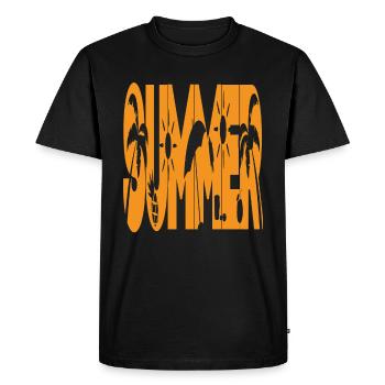 Mer d’été - T-shirt Premium bio Homme - noir - Devant - Nico (187cm)