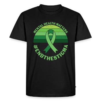 Mental Health Awareness End The Stigma - Men's Premium Organic T-Shirt - black - Front - Nico (187cm)