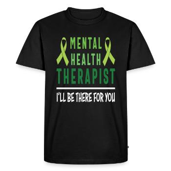 Thérapeute en santé mentale Je serai là pour vous - T-shirt Premium bio Homme - noir - Devant - Nico (187cm)
