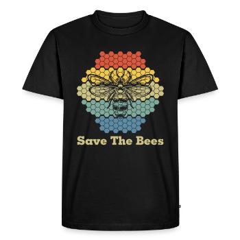 Save The Bees Rétro - T-shirt Premium bio Homme - noir - Devant - Nico (187cm)