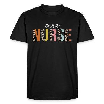 CRNA Nurse Colorful Leopard Print Funny - Men's Premium Organic T-Shirt - black - Front - Nico (187cm)