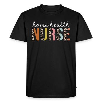 Home-Santé Infirmière Léopard Coloré Imprimé Drôle - T-shirt Premium bio Homme - noir - Devant - Nico (187cm)