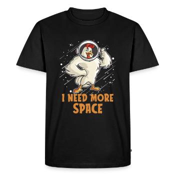 Chicken Hen Astronaute J’ai besoin de plus d’espace - T-shirt Premium bio Homme - noir - Devant - Nico (187cm)