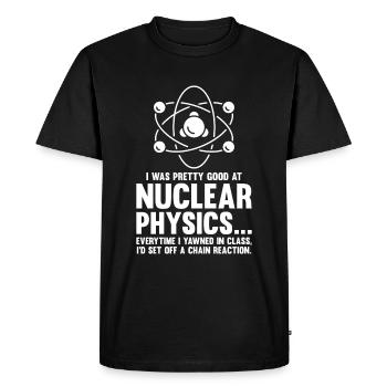 Physics Phyiker Nuclear Physics - Men's Premium Organic T-Shirt - black - Front - Nico (187cm)