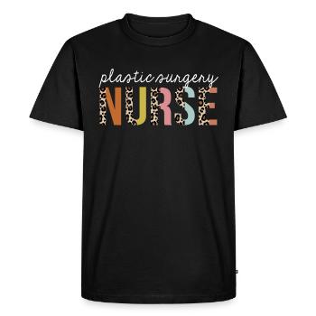 Plastic-Surgery Nurse Colorful Leopard Print Funny - Men's Premium Organic T-Shirt - black - Front - Nico (187cm)