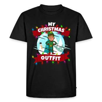 Ma tenue de Noël - T-shirt Premium bio Homme - noir - Devant - Nico (187cm)