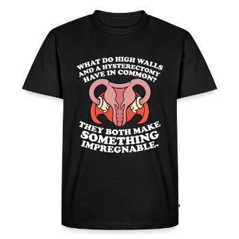 Hysterectomy Funny uterus Hysterectomy - Men's Premium Organic T-Shirt - black - Front - Nico (187cm)