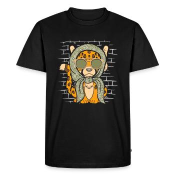 Cheetah Lunettes de soleil Echarpe - T-shirt Premium bio Homme - noir - Devant - Nico (187cm)