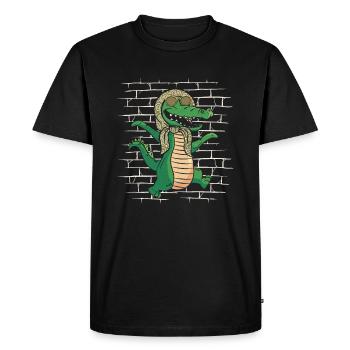 Crocodile Alligator - Men's Premium Organic T-Shirt - black - Front - Nico (187cm)