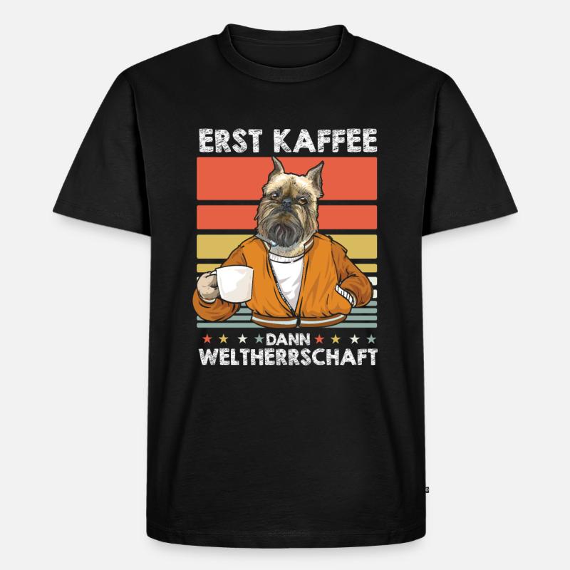 Brussels Griffon Kaffee - Männer Premium Bio T-Shirt - Schwarz