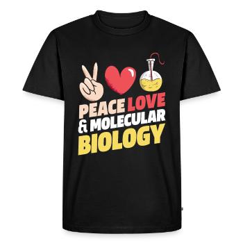 Biology Biologist Peace Dear molecular biologist - Men's Premium Organic T-Shirt - black - Front - Nico (187cm)