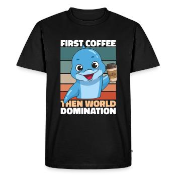 Café Dolphin Dolphin - T-shirt Premium bio Homme - noir - Devant - Nico (187cm)