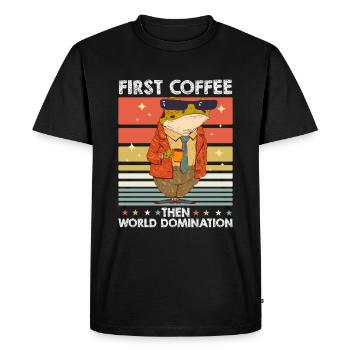 Frog Toad Sunglasses Coffee - Men's Premium Organic T-Shirt - black - Front - Nico (187cm)