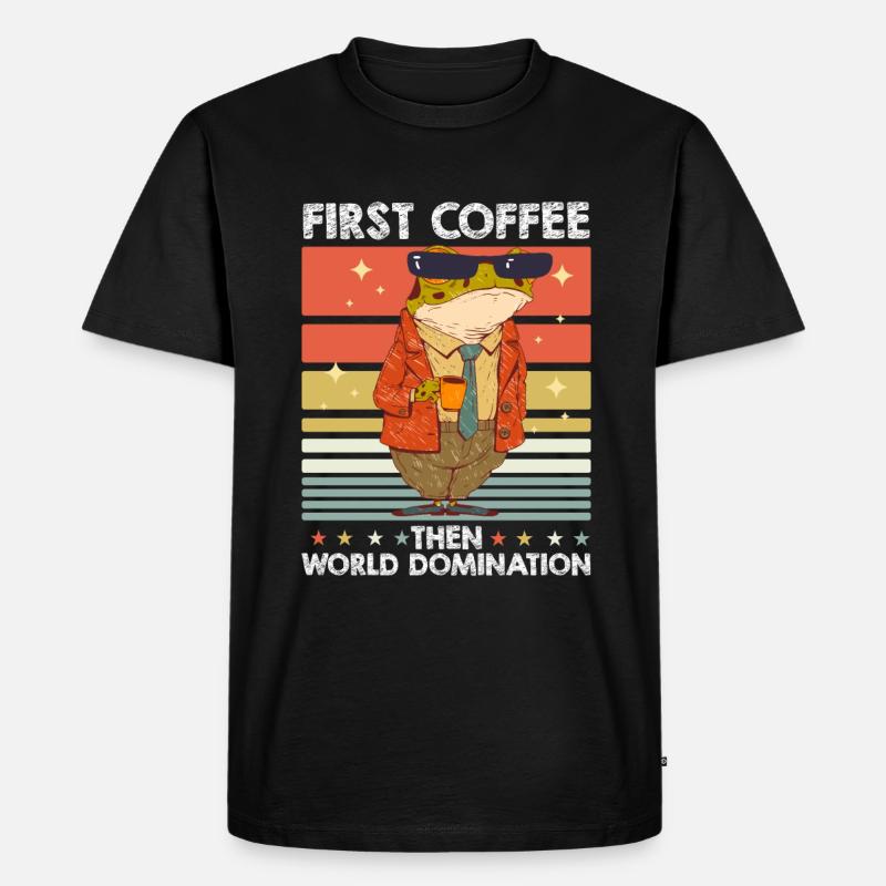 Frog Toad Sunglasses Café - T-shirt Premium bio Homme - noir