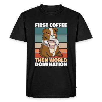 Guinea pig guinea pig coffee - Men's Premium Organic T-Shirt - black - Front - Nico (187cm)