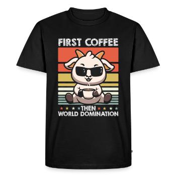 Goat Coffee Sunglasses - Men's Premium Organic T-Shirt - black - Front - Nico (187cm)